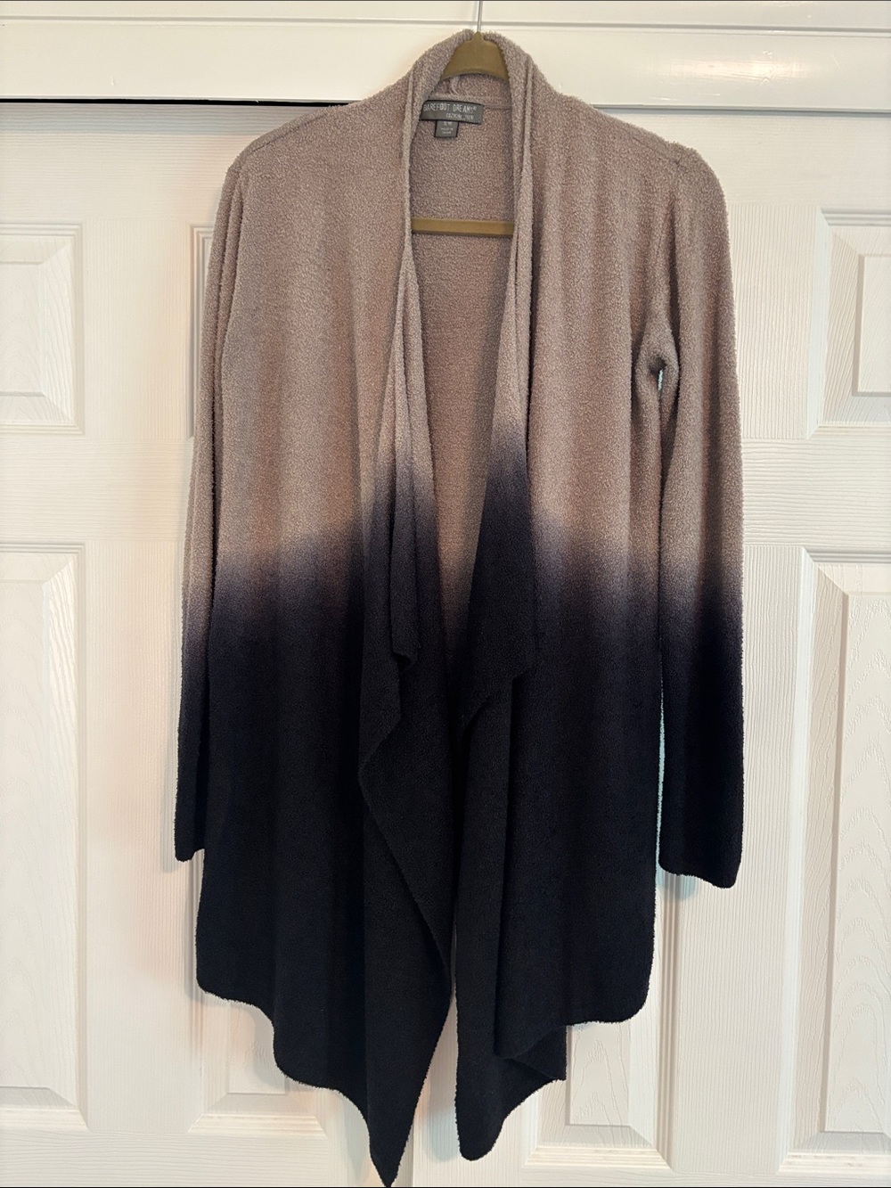 Barefoot Dreams Ombre Open-Front Cardigan in Gray and Navy